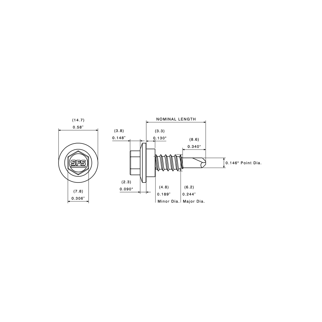 1/4" Impax™ Sealer Panel Lap Self-Drill Screw, HWH | SDL-14