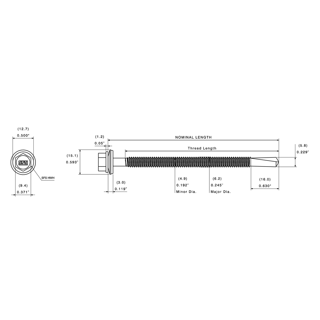 1/4" Impax™ SD5 Metal Self-Drill Screw, HWH | SD5-14