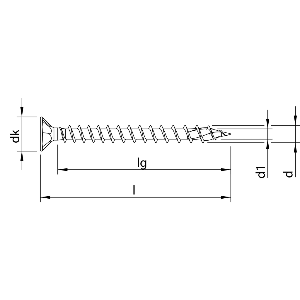 HTP Countersunk Head Variable Full Thread Timber Screw, Carbon Steel 
